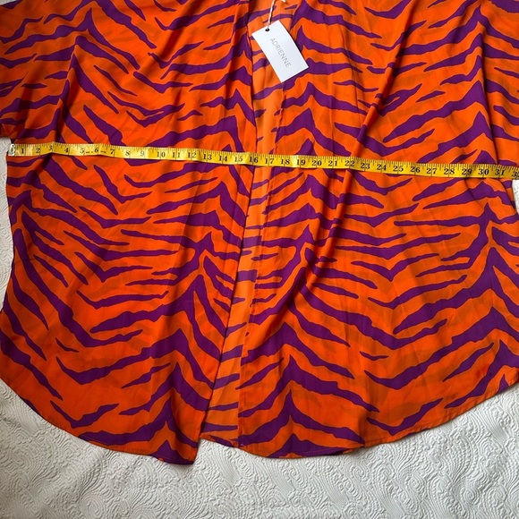 Adrienne Orange and Purple Animal Print Blouse - Picture 3 of 6